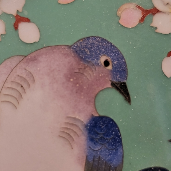 Japanese Cloisonne Enamel Vase Floral Bird Motif late 19th/Early 20th Century - Picture 16 of 16